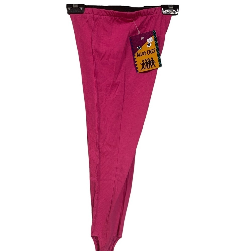 Girl's Pink Alley Cat Leggings with Strap Bottom